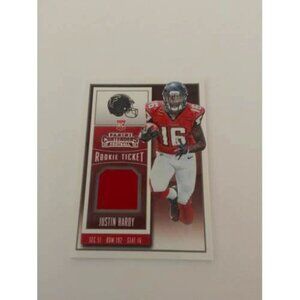 2015 Panini Contenders Rookie Ticket Swatches Justin Hardy Falcons #RTS-JH (057)